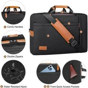 Men\'s Laptop Messenger Bag, 17-17.3 Inch Laptop Backpack  (Black) s-l400.jpg main image 4